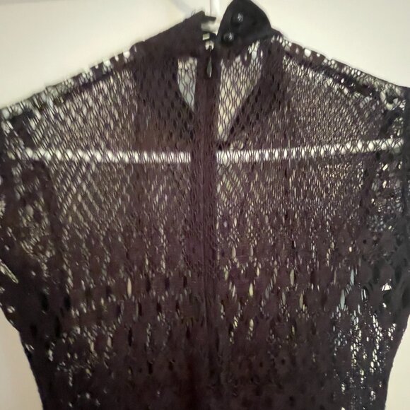 Sheer Crocheted Black Dress - Picture 3 of 5